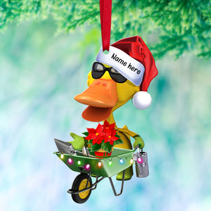 Gardening Duck - Personalized Christmas Ornament- Christmas Gift For Gardeners - Ornament - GoDuckee