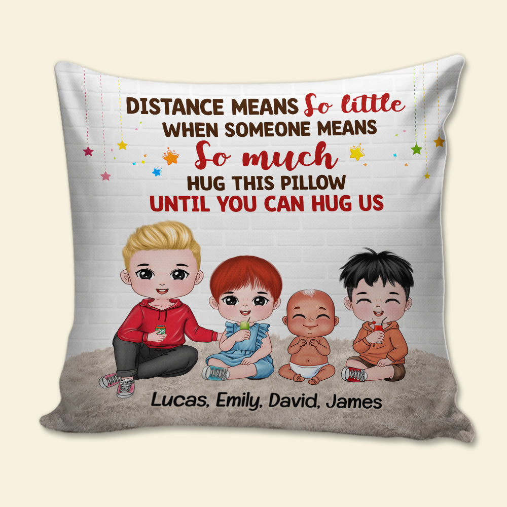 Hug This Pillow Until You Can Hug Us - Personalized Grandma Pillow - Gift For Family - Pillow - GoDuckee