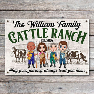 Cattle Ranch May Your Journey Always Lead You Home - Personalized Metal Art - Gifts for Farmers - Metal Wall Art - GoDuckee