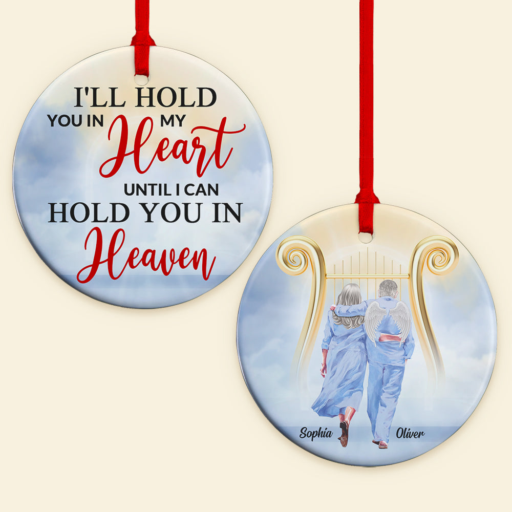 I'll Hold You In My Heart Personalized Ceramic Ornament - Ornament - GoDuckee