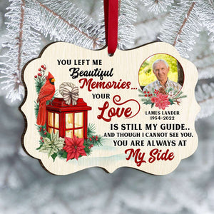 Heaven You Left Me Beautiful Memories, Personalized Medallion Wood Ornament, Memorial Gift - Ornament - GoDuckee