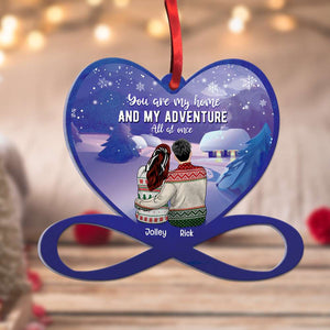 You Are My Home And My Adventure All At Once, Personalized Shape Ornament Christmas Gift For Couples - Ornament - GoDuckee