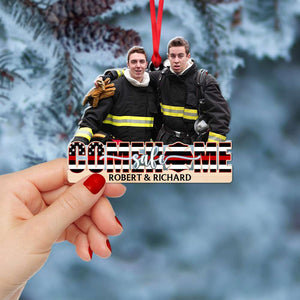 Come Home Safe Firefighter Custom Photo, Personalized Photo Shape Ornament - Ornament - GoDuckee