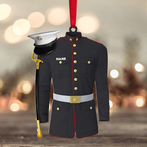 Marine Uniform with Sword - Personalized Christmas Ornament - Gift for Marine - Ornament - GoDuckee