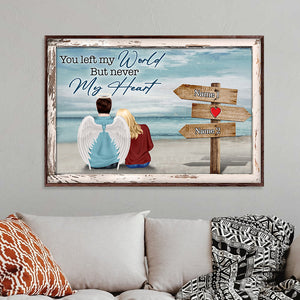 Personalized Young Couple Poster - Memories Of Husband in Heaven - Forever In Our Hearts - Poster & Canvas - GoDuckee