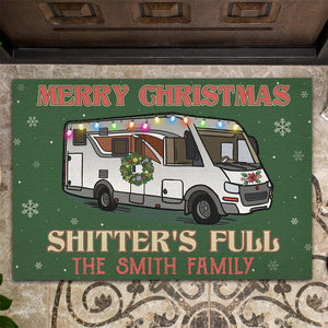 Custom Christmas Camper Doormat - Merry Christmas Shitter's Full - Doormat - GoDuckee