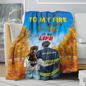 Personalized Firefighter Couple Blanket - You Are The Heat to My Fire - Autumn - Blanket - GoDuckee