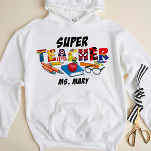 Super Teacher Personalized Superhero Shirt, Letter Shirt - Shirts - GoDuckee