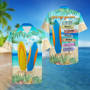 Surfing Hawaiian Shirt - Unique Special Lovely - Palm Beach Pattern - Hawaiian Shirts - GoDuckee