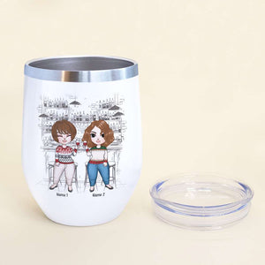 Personalized Sweater Girls Dolls Wine Tumbler - You're All I Ever Wanted In A Friend - Christmas Theme - Wine Tumbler - GoDuckee