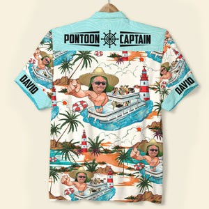 Pontoon Captain Personalized Pontoon Hawaiian Shirt, Gift For Man - Hawaiian Shirts - GoDuckee