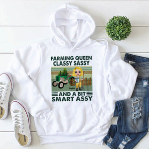 Farming Queen Classy Sassy And A Bit Smart Assy Personalized Farmer Shirt Gift For Her - Shirts - GoDuckee
