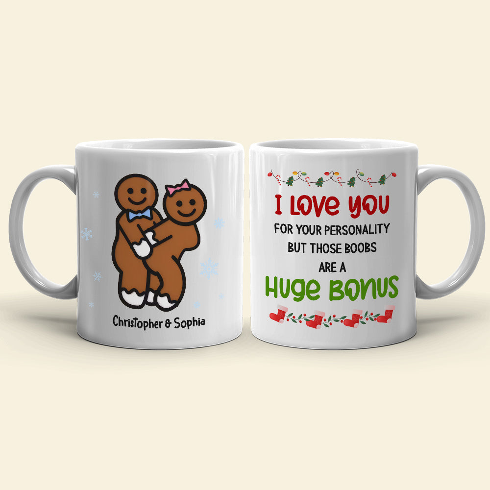 Naughty Gingerbread Christmas Couple, Christmas Mug Gift For Couples - Coffee Mug - GoDuckee