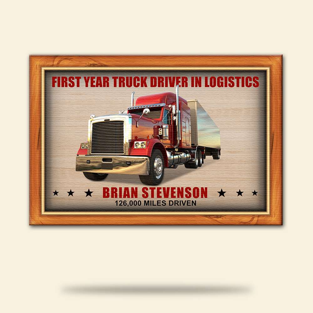 Custom Truck Photo Poster - First Year Trucker Driver In Logistics - Poster & Canvas - GoDuckee