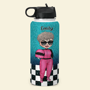 Personalized Dirt Track Racing Mom Water Bottle - Tough Enough To Be Race Mom Crazy Enough To Love It - Water Bottles - GoDuckee