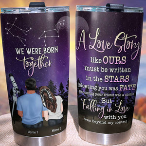 Personalized Zodiac Couple Tumbler - We Were Born Together - Tumbler Cup - GoDuckee