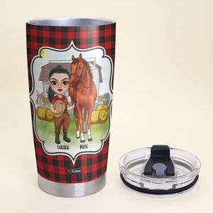 And Into The Barn I Go To Lose My Mind and Find My Soul, Personalized Tumbler, Gifts for Horse Girl - Tumbler Cup - GoDuckee