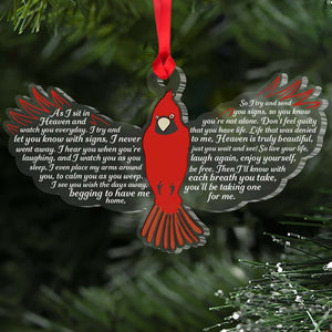 Cardinal Bird A Letter From Heaven, Personalized Memorial Ornament - Ornament - GoDuckee