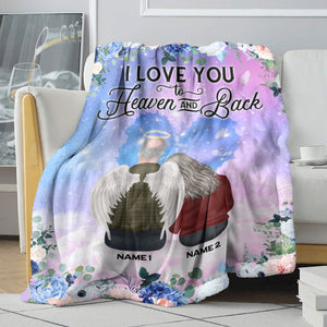 Personalized Wife & Husband In Heaven Blanket - I Love You To The Heaven and Back - Blanket - GoDuckee