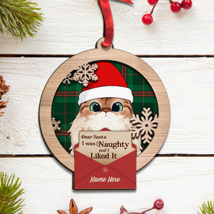 Cat Christmas Naughty and I Liked It - Personalized Ornament - Ornament - GoDuckee