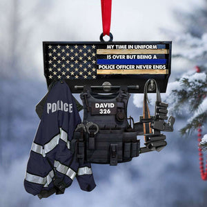 Police Husband Daddy Protector Hero - Personalized Christmas Ornament - Police PPE - Ornament - GoDuckee