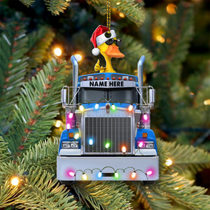 Truck Christmas Ornament, Personalized Duck Christmas Ornament - Christmas Gift For Truck Driver - Ornament - GoDuckee