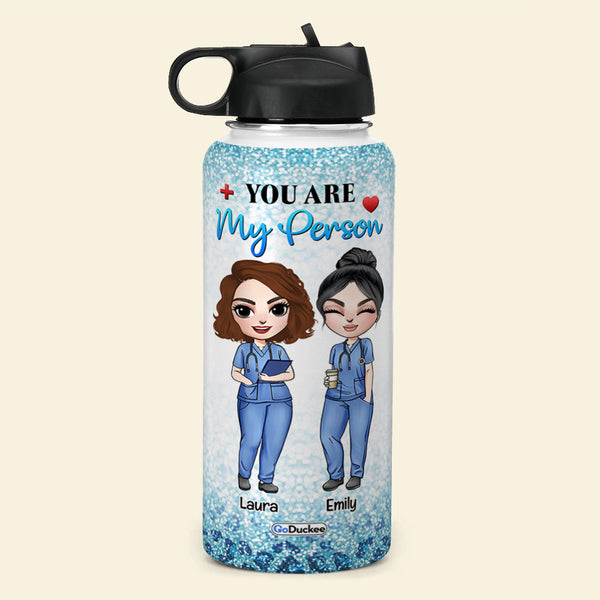 Personalized Nurse Besties Water Bottle - We'll Always Be Crazy Nurse -  GoDuckee