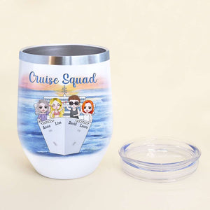 Personalized Drinking & Cruising Friends Wine Tumbler - We Don't Hide Crazy, Give It A Cocktail - Wine Tumbler - GoDuckee