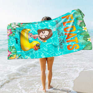 Floats Well With Others, Personalized Beach Towel, Summer Gifts for Besties - Beach Towel - GoDuckee