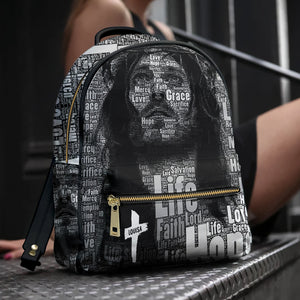 Life-Faith-Lord Personalized Jesus PU Backpack - Leather Bag - GoDuckee