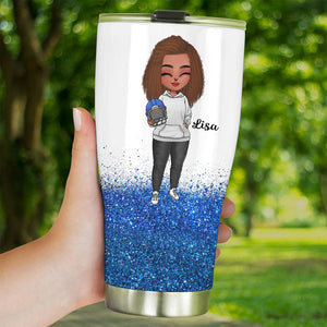 Personalized Football Girl Tumbler, Custom American Football Division, Gift For Football Lovers - Tumbler Cup - GoDuckee