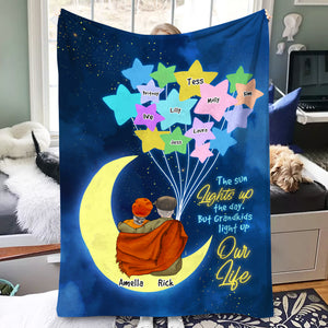 The Sun Lights Up Personalized Blanket, Couple Gift - Blanket - GoDuckee