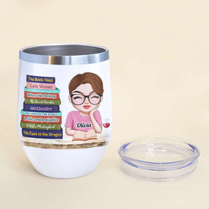 Read Between The Wines, Girl Reading Book Wine Tumbler - Wine Tumbler - GoDuckee