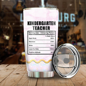 Personalized Teacher Tumbler - Teacher Nutrition Facts - Tumbler Cup - GoDuckee