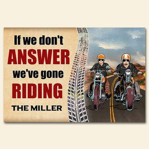 Personalized Biker Couple Doormat - If We Don't Answer We've Gone Riding - Marriage Chapter - Doormat - GoDuckee