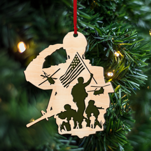 Chritmas Gift For Veteran - Personalized Christmas Wood Ornament - Ornament - GoDuckee