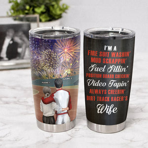 Personalized Racing Couple Tumbler - Fuel filling VideoTapping - Tumbler Cup - GoDuckee