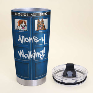 Personalized Dog Lovers Tumbler - Phone Box Who rescued who - Custom Dog Breeds - Tumbler Cup - GoDuckee