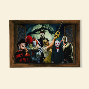 Scary Horror Movie Characters Canvas Print, Halloween Wall Decor - Poster & Canvas - GoDuckee