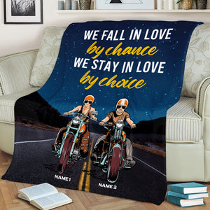 Personalized Biker Couple Blanket - Love In Your Heart Peace In Your Home - Blanket - GoDuckee