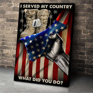 Veteran Poster - American Flag with Military Boots - I Served My Country - Poster & Canvas - GoDuckee