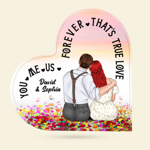 You Me Us Forever That's True Love Personalized Couple Plaque, Gift For Couple - Decorative Plaques - GoDuckee