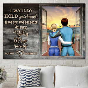 Personalized Racing Couple Poster - Baby Let's Go Racing - Window Frame - Poster & Canvas - GoDuckee