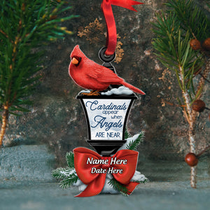 Heaven Cardinals Appear When Angels Are Near - Personalized Christmas Ornament - Ornament - GoDuckee