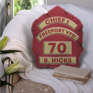 Personalized Firefighter’s Shield Pillow - Custom Name, Name, Color - Pillow - GoDuckee