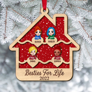 Besties For Life Personalized Sisters Ornament, Christmas Tree Decor - Ornament - GoDuckee