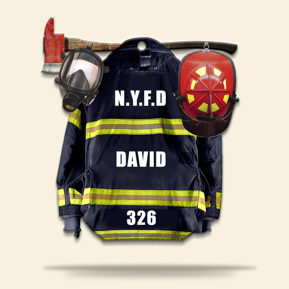 Personalized Firefighter Uniform Keychain - Custom Name & Number/Unit - Keychains - GoDuckee
