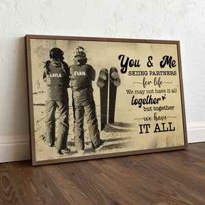 Custom Skiing Couple's Name Poster - Together We Have It All - Vintage - Poster & Canvas - GoDuckee