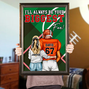 American Football Always Be Your Biggest Fans - Personalized Wall Art - Gift for Him - Couple Shoulder to Shoulder - Poster & Canvas - GoDuckee