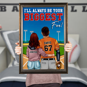 Personalized Baseball Couple Poster - Always Be Your Biggest Fan - Couple Shoulder to Shoulder - Poster & Canvas - GoDuckee